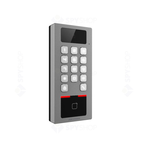 Cititor de proximitate RFID cu tastatura Hikvision DS-K1T502DBWX-C, 2 MP, PIN/card, interior/exterior, slot card