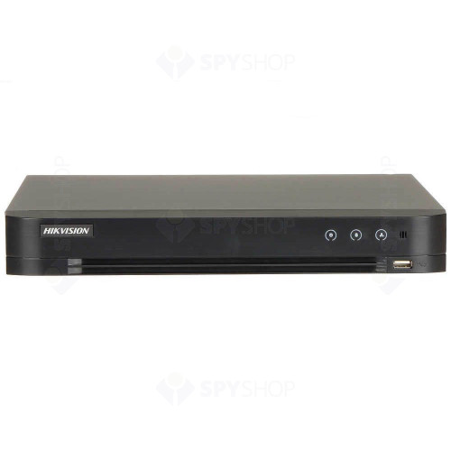 DVR Turbo Acusense Hikvision iDS-7208HUHI-M1E, 8 canale, 8 MP, audio prin coaxial, analiza video