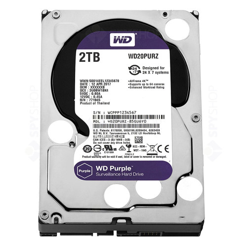 Hard disk 2TB IntelliPower 64MB WD Purple Western Digital WD20PURZ