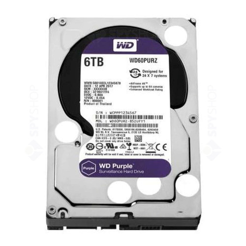 Hard disk 6TB IntelliPower 64MB WD Purple Western Digital WD60PURZ