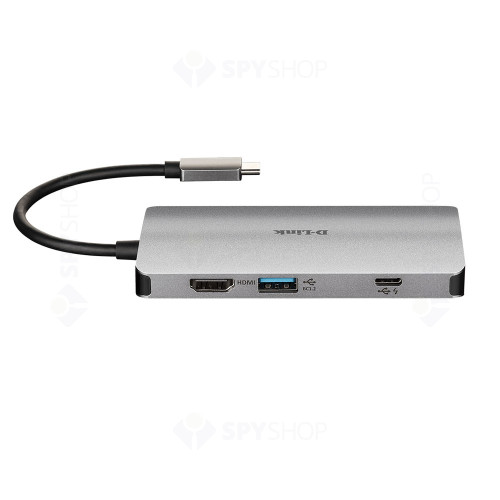 Hub D-Link DUB-M810, 8 in 1 USB-C, HDMI, RJ45, slot card, plug and play