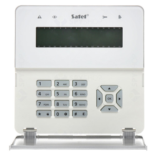 Tastatura LCD cu cititor de proximitate Satel INT-KLFR-WSW, 3 butoane functionale, extensie 2 zone programabile, buzzer