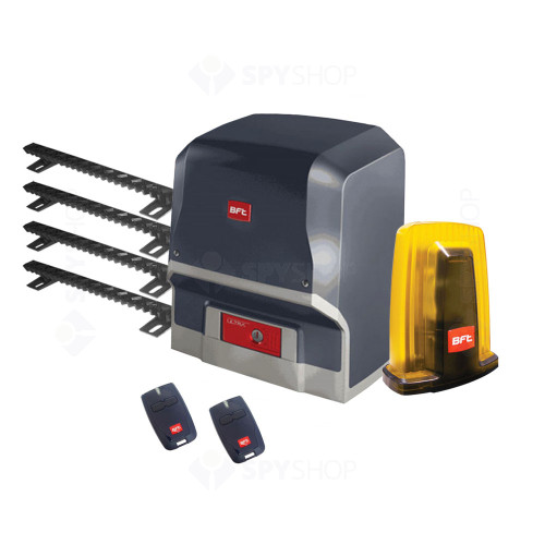 Kit automatizare porti culisante BFT ARES-1000-2XMITTO2-4XCREMALIERE-LAMPA, 1000 Kg, 24 V, limitator magnetic