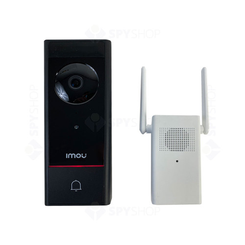 Kit videointerfon WiFi cu sonerie smart IMOU DOORBELL DB60, 5 MP, Night Vision 5 m, 2.0 mm, 1 familie, microfon, detectie umana