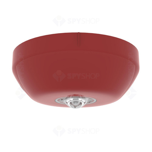 Lampa de incendiu adresabila pentru tavan Hochiki CHQ-CB(RED)/WL, IP21, LED alb, carcasa PC+ABS rosu