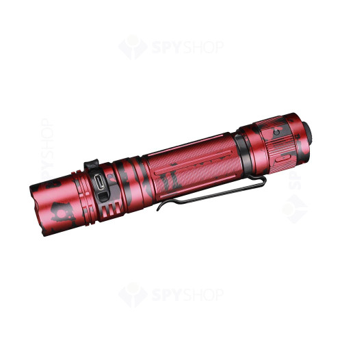Lanterna tactica reincarcabila Fenix PD36R Pro, 2800 lumeni, 380 m, rosu camo