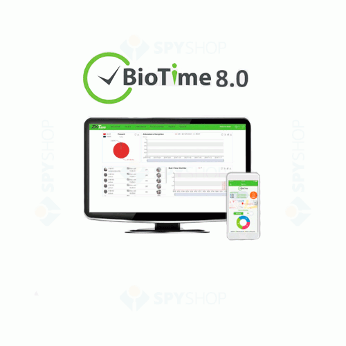 Licenta software Zkteco Biotime 8, PCServer, 50 dispozitive, 2000 utilizatori