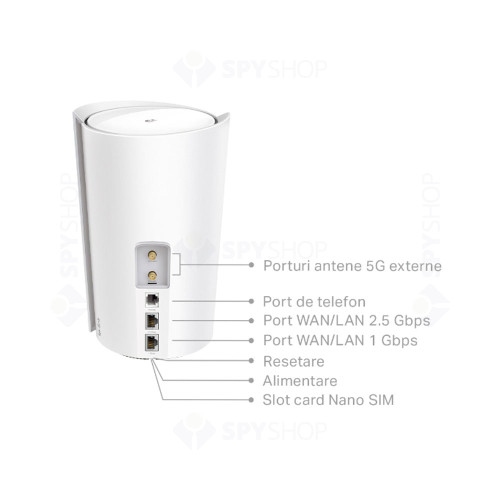 Router wireless dual band Gigabit TP-Link Deco X80-5G, Wi-Fi 6, 2.4/5 GHz, 4804 Mbps