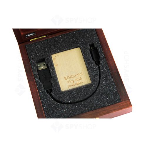 Micro reportofon digital profesional TSM Edic-mini Tiny AR-T-A65, 16GB, autonomie 170 ore, 65dB, mono, activare voca