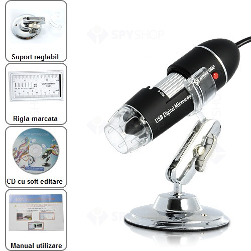 Microscop digital profesional SS-MS03, 1000x, USB, 30 FPS