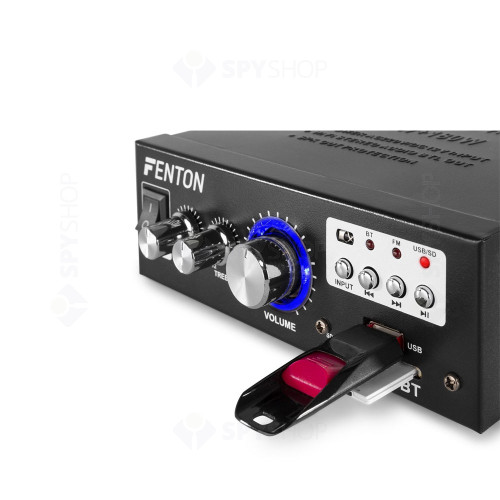 Mini amplificator Fenton AV360BT 103.144, USB/SD, Bluetooth, MP3, Tuner FM, 2x15W, 8 ohm