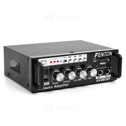 Mini sistem de sonorizare cu amplificator pentru karaoke Fenton AV380BT 103.145, USB/SD, Bluetooth, 2x40W, 8 ohm