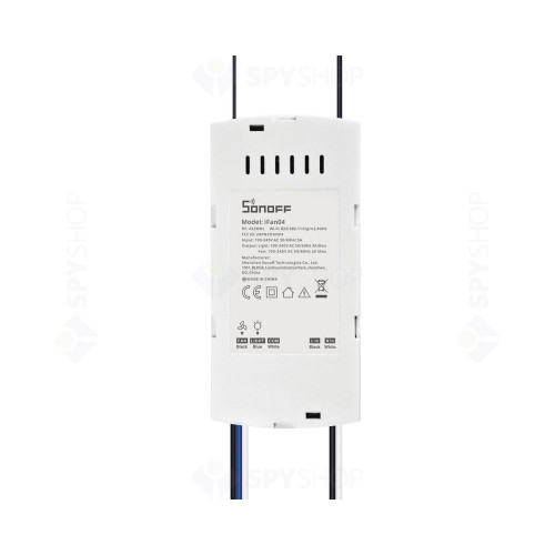 Modul de comanda smart WiFi pentru ventilator de tavan Sonoff iFan04-L, 120 V, 5 A, RF 433 MHz