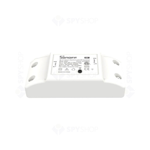 Modul de comanda smart WiFi Sonoff RFR2, 1 canal, 10A/2200W, 2.4 GHz, 433 MHz, inching/self-locking