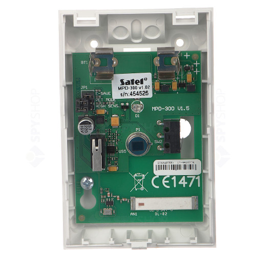 Detector de miscare wireless PIR Satel MPD-300, 16x18 m, 91 grade, pet immunity, 433 MHz, RF 600 m