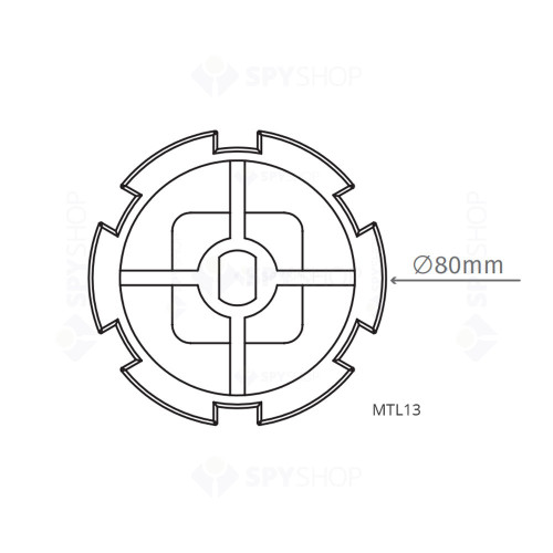 Adaptor Motorline MTL13/80 mm/forma rotunda