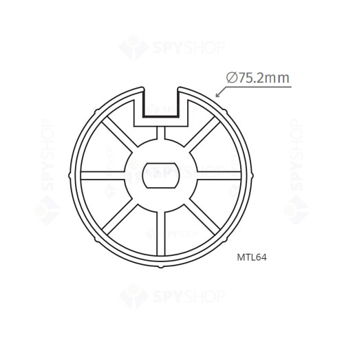 Adaptor Motorline MTL64/75.2 mm/forma rotunda