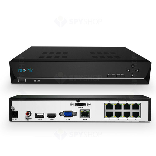 Sistem supraveghere IP exterior Reolink RLK8-800B4, 4 camere, 4K, IR 30 m, 4 mm, microfon, HDD 2TB