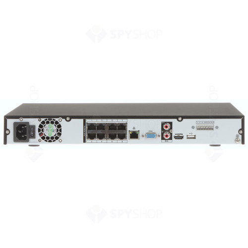 NVR Dahua NVR4208-8P-4KS2/L, 8 canale, 8 MP, 160 Mbps, SMD Plus, detectie faciala, 8 PoE