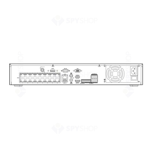 NVR Hikvision AcuSense DS-7716NXI-I416PSC, 16 canale, 12 MP, 160 Mbps, POS, PoE