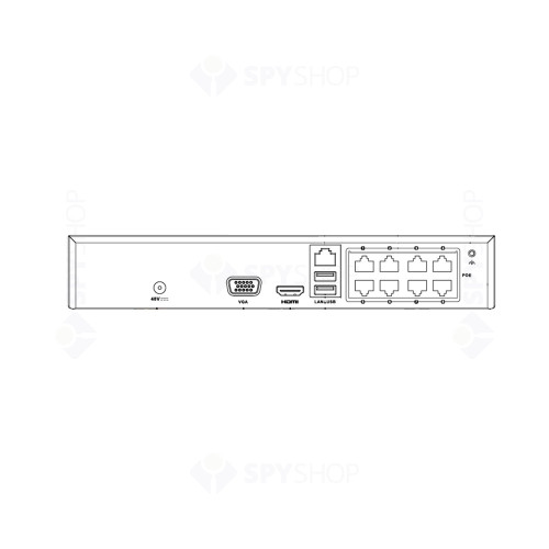 NVR HikVision DS-7108NI-Q18PMC, 8 canale, 4 Mp, 60 Mbps, PoE