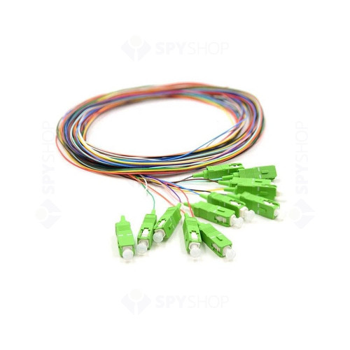 Set 12 bucati Pigtail fibra optica single mode PB-SC/APC, 0.9 mm, 1.5 m