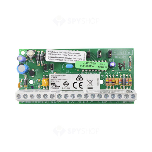 Kit alarma antiefractie DSC Power PC 1616 NK+RFK 5501+PC 5108, 6-16 zone, 32 zone wireless, 48 utilizatori
