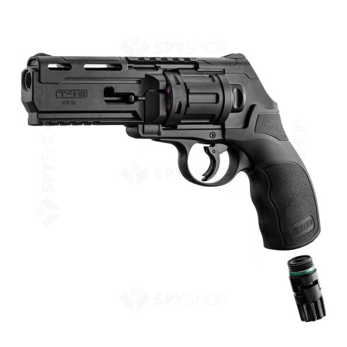Pistol paintball cu bile de cauciuc/creta/vopsea Umarex Walther T4E HDR 50, cal. .50 – black, 7.5 jouli