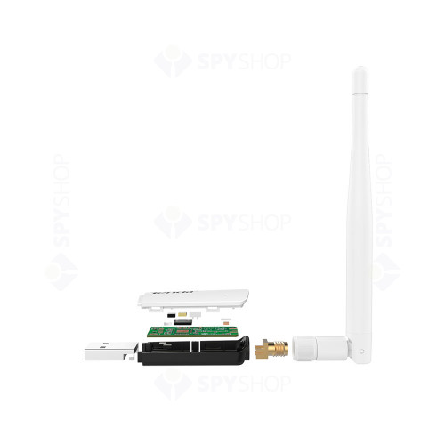 Adaptor retea wireless cu antena omni-directionala Tenda U1, USB, 2.4 GHz, 5 dBi, 300 Mbps