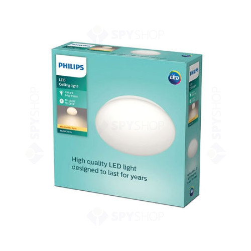 Plafoniera LED integrat Philips Essential CL200, 6W, 475 lm, lumina alba calda 2700K