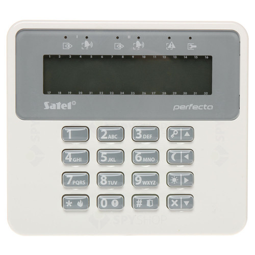Tastatura LCD Satel PRF-LCD, 3 butoane functionale, taste dedicate, buzzer
