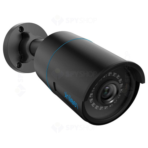 Camera supraveghere IP exterior Reolink RLC-510A-5MP-BLACK, 5 MP, IR 30 m, 4 mm, slot card, detectie oameni/vehicule, microfon, PoE