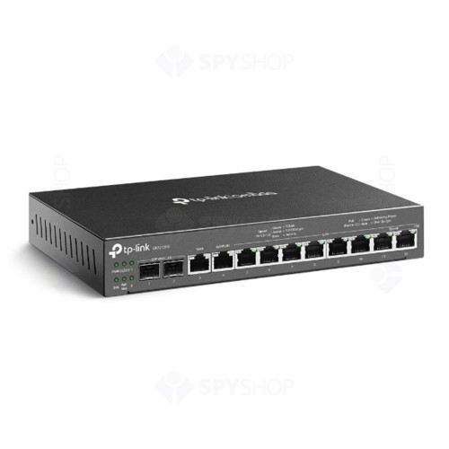 Router 3-in-1cu 8 porturi Gigabit  Omada TP-Link Multi-WAN ER7212PC, VPN, 1200MHz, Negru 