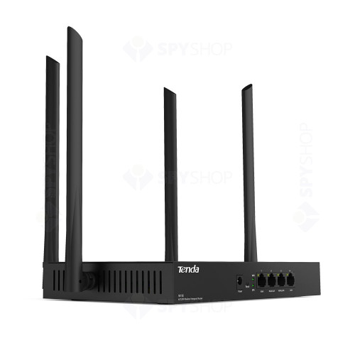 Router wireless Gigabit Dual Band Tenda W15E, 4 porturi, 2.4/5.0 GHz, 1200 Mbps
