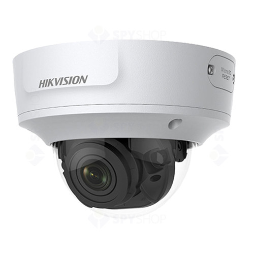 Camera supraveghere IP Dome Hikvision AcuSense DS-2CD2783G2-IZS, 8 MP, 2.8-12 mm, motorizata, IR 40 m, PoE, slot card 