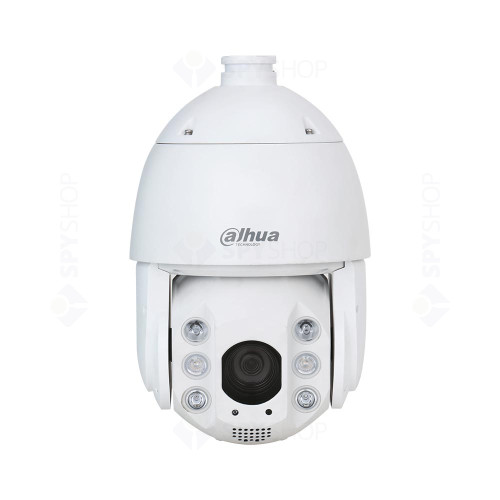 Camera supraveghere IP Speed Dome PTZ Dahua WizSense SD6C3425XB-HNR-A-PV1, 4 MP, lumina alba 50 m, IR 150 m, 4.8 - 120 mm, motorizat, PoE + suport perete, alimentator
