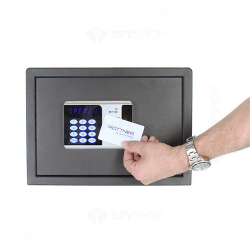 Seif hotelier premium RFID LAP EL Rottner T06213, cod PIN, inchidere electronica, cheie