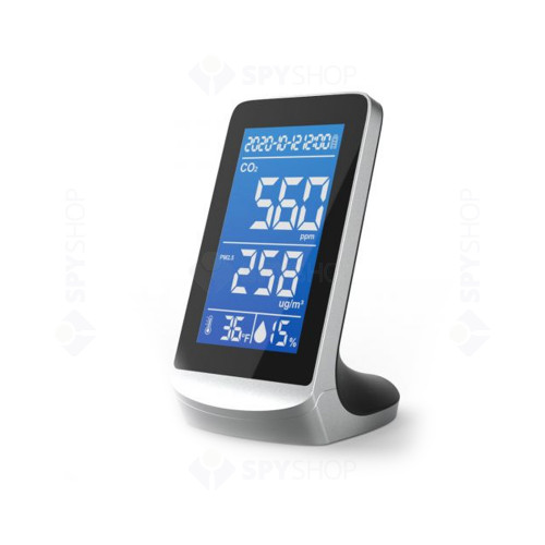 Senzor pentru detectarea calitatii aerului ZKTeco AQD-V43B, CO2, PM2.5/1.0/10, temperatura, umiditate, plug and play