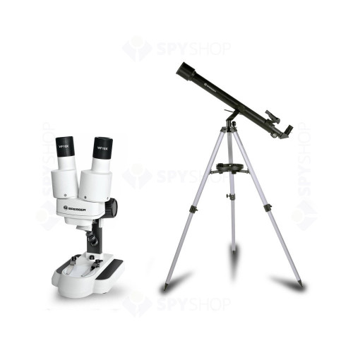 Set telescop Stellar 60/800 si microscop 20X Bresser 
