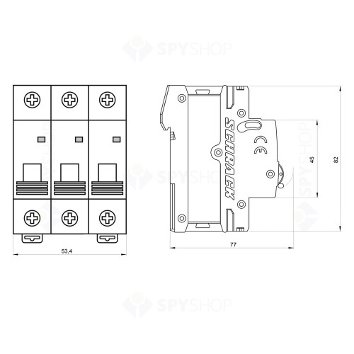 Siguranta modulara automata Schrack AM617310, C10A, 6kA, 3 poli