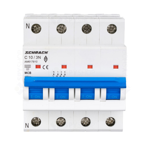 Siguranta modulara automata Schrack AM617810, C10A, 6kA, 3P+N