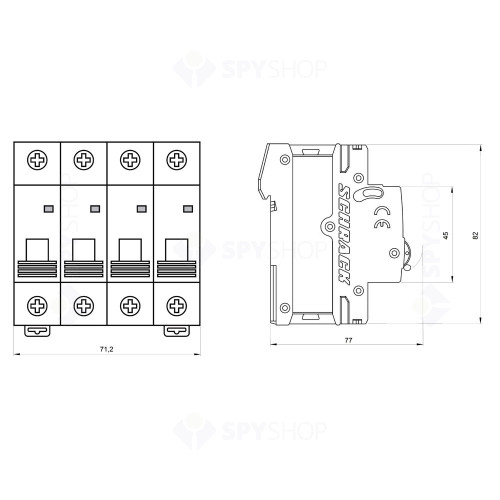 Siguranta modulara automata Schrack AM617810, C10A, 6kA, 3P+N