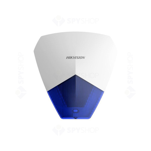 Sirena de interior/exterior cu flash Hikvision DS-PS1-B, 105 dB, IP54, LED albastru