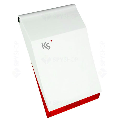 Sirena de exterior piezoelectrica cu flash Ksenia IMAGO BUS RED KSI6300000.318, KS-BUS, 100 dBA, IP43