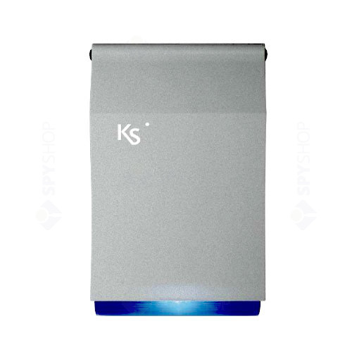 Sirena de exterior piezoelectrica cu flash Ksenia IMAGO BUS SILVER BLUE, KS-BUS, 100 dBA, IP43