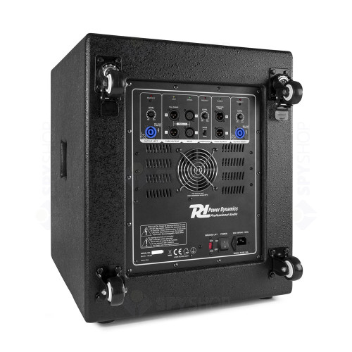 Sistem boxe Power Dynamics cu subwoofer activ 178.924, 15 inch, 2x8 inch sateliti, 8 ohm, 33-20.000 Hz