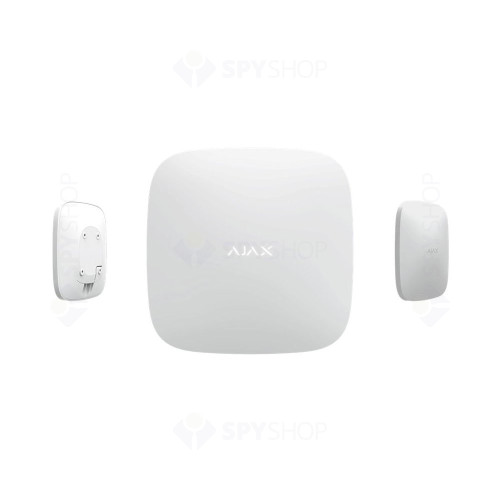 Sistem de alarma wireless Ajax Starter kit WH, 868/915 MHz, 2000 m, pet immunity si serviciu de configurare