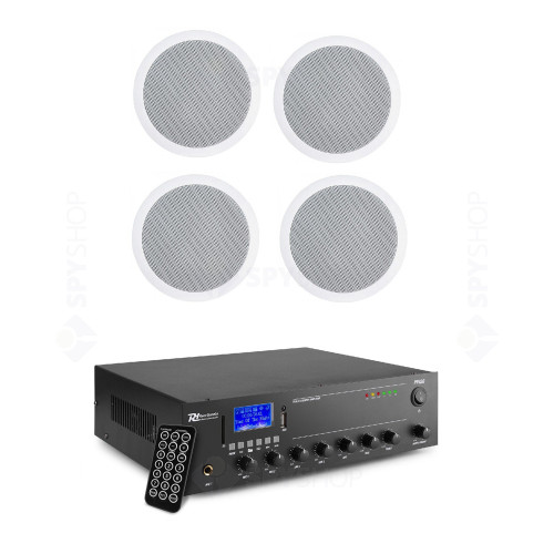 Sistem sonorizare Cafenea Power Dynamics KIT-PPA30-CSPB5 cu amplificator, difuzoare de tavan