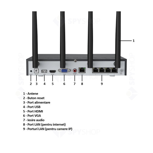 Sistem supraveghere IP exterior Reolink RLK12-800WB4, 4 camere, 4K, IR 30 m, microfon si difuzor, HDD 2TB