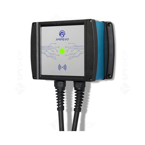 Statie incarcare masini electrice Ampevo AMP322T2GC-CP+RFID, 22 kW, Type 2, trifazat, cablu 5 m + 2x card RFID